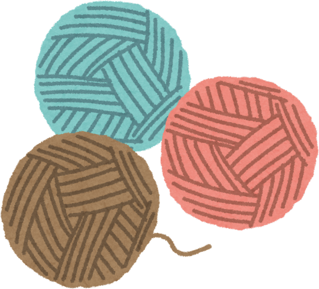 Hand-Drawn Illustration of Colorful Yarn Balls